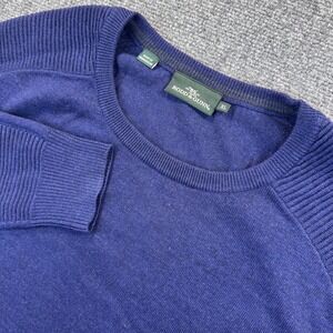 RODD & GUNN 100% Merino Wool Ribbed Cuffs Crewneck Pullover Sweater Mens XL Blue